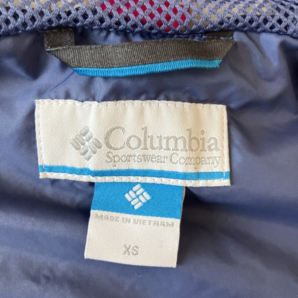 Columbia Girls XS 6 Lightweight Full Zip Hooded Rain Jacket Pink - Picture 8 of 10